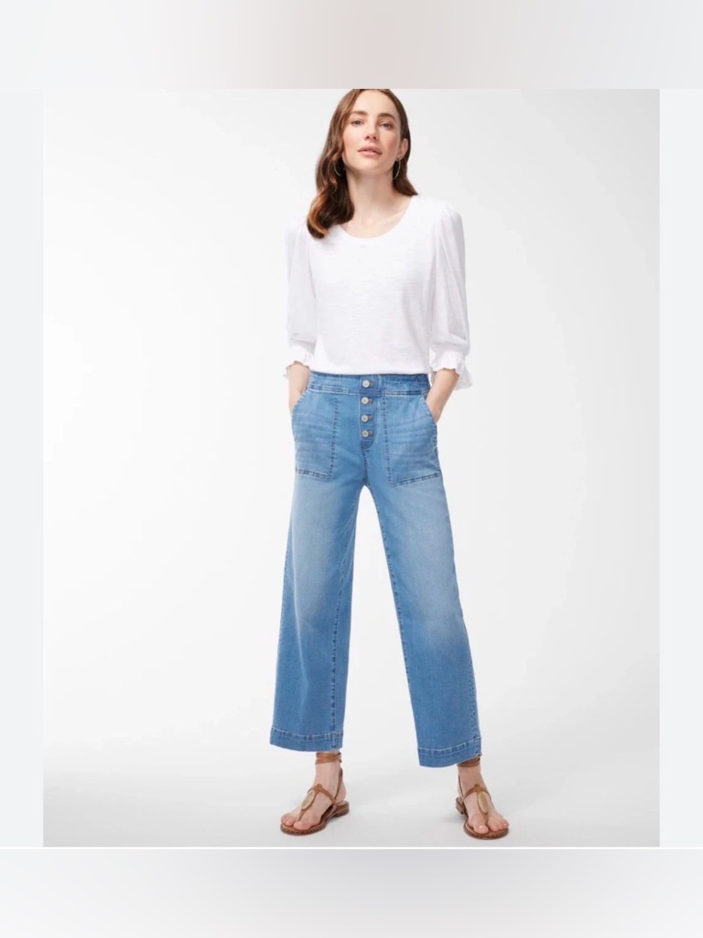 Chico’s: Light Wash Wide-Leg Cropped Jean U.S. Size 4P (Chico’s Size 0P)